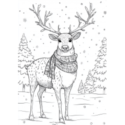 Midjourney Prompt for Winter Coloring Book Pages for Adults