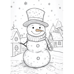 Midjourney Prompt for Winter Coloring Book Pages for Adults