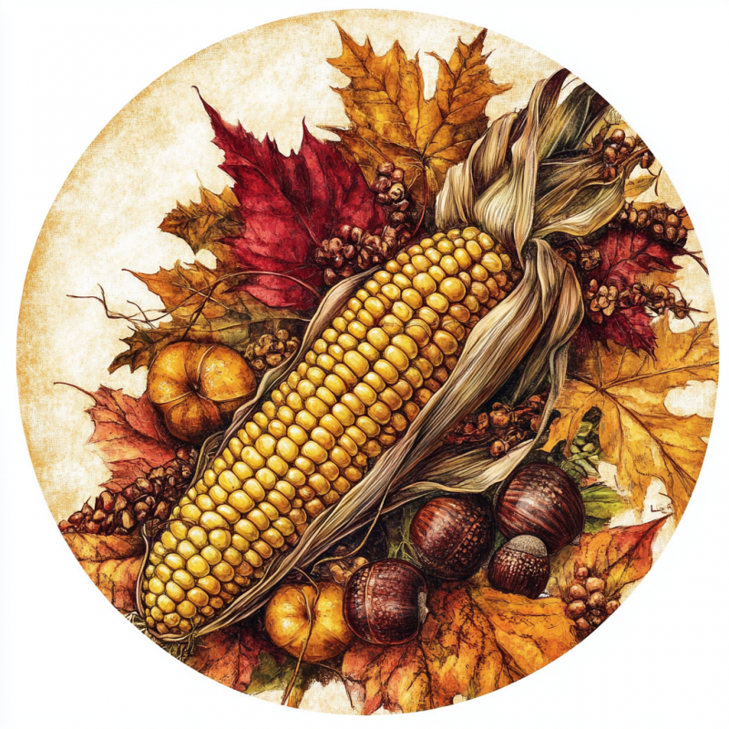 Midjourney Prompt for Autumn Icons Thanksgiving Clipart