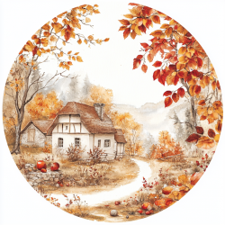 Midjourney Prompt for Autumn Icons Thanksgiving Clipart