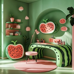 Midjourney Prompt for Fruit Fantasy Interiors