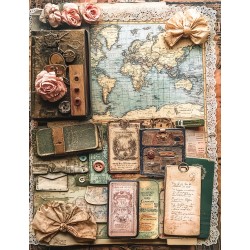 Midjourney Prompt for  Travel Junk Journal Pages