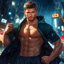 Midjourney Prompt for Cyberpunk Fitness Model