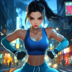 Midjourney Prompt for Cyberpunk Fitness Model