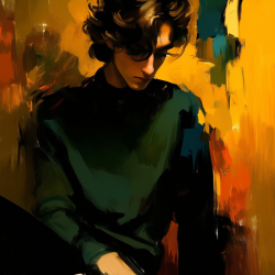 Midjourney Prompt for Vibrant Digital Oil Portrait