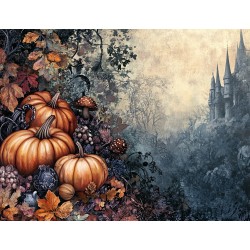 Midjourney Prompt for Whispers Of Fall Collage Art Postcard