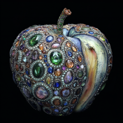 Midjourney Prompt for Sculptures Of Moldy Gemstone Fruits