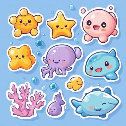 Midjourney Prompt for Kawaii Stickers