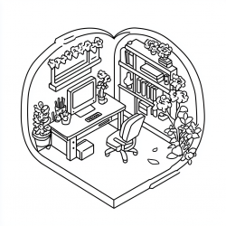 Midjourney Prompt for Any Cute Cozy And Fuzzy Coloring Pages