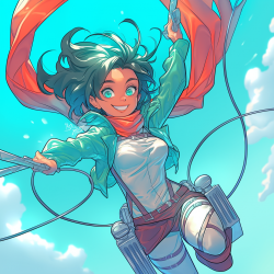 Midjourney Prompt for Turquoise Anime Character Visualization