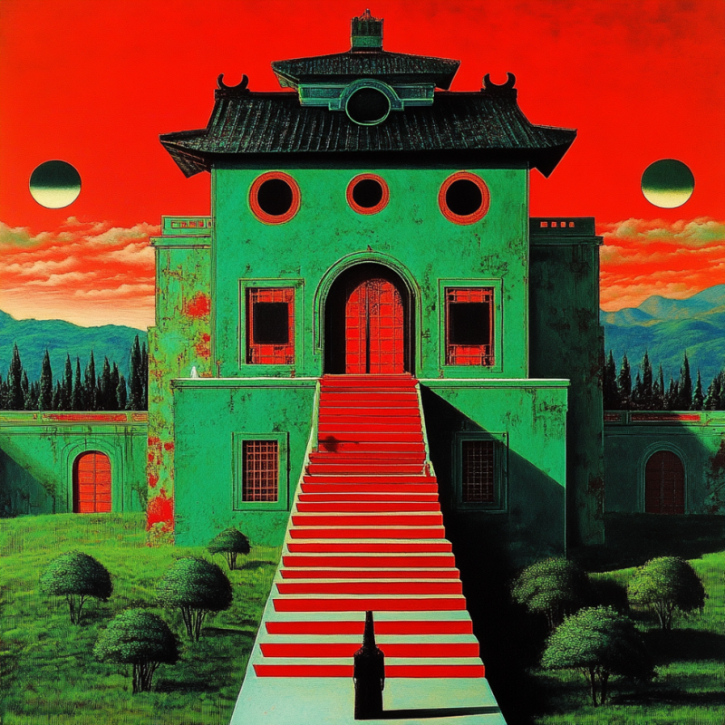 Midjourney Prompt for Surrealist Red Visual Masterpiece