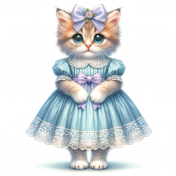 DALL-E Prompt for Whimsical Cat Bow Couture