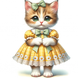 DALL-E Prompt for Whimsical Cat Bow Couture