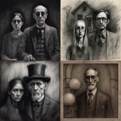 Gothic Charcoal Character Studies