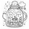 DALL-E Prompt for All Ages Magic Jars Coloring Book Pages