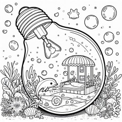 DALL-E Prompt for All Ages Magic Jars Coloring Book Pages