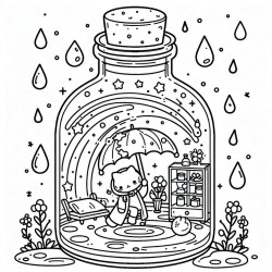 DALL-E Prompt for All Ages Magic Jars Coloring Book Pages