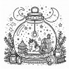 DALL-E Prompt for All Ages Magic Jars Coloring Book Pages