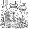 DALL-E Prompt for All Ages Magic Jars Coloring Book Pages