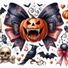 DALL-E Prompt for Spooky Watercolor Halloween Bows Illustrations