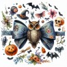 DALL-E Prompt for Spooky Watercolor Halloween Bows Illustrations