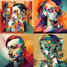 Vibrant Cubist Character Art