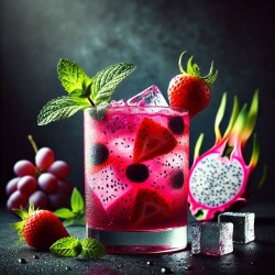 Dragon Fruit, Strawberry and Grape Fruit Punch