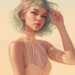 Midjourney Prompt for Pastel Anime Character Render