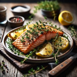 Grilled Salmon with Lemon and Thyme