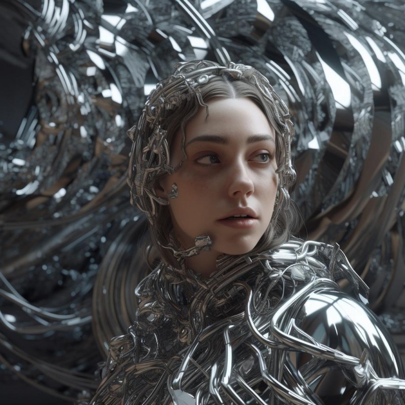 Metallic Human Forms in High-Resolution