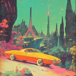 Midjourney Prompt for Vintage Sci Fi Illustration