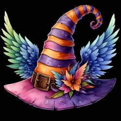 DALL-E Prompt for Fantasy Halloween Hats Cliparts Illustrations