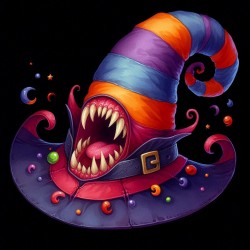 DALL-E Prompt for Fantasy Halloween Hats Cliparts Illustrations