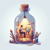 DALL-E Prompt for Cozy bottles creations,