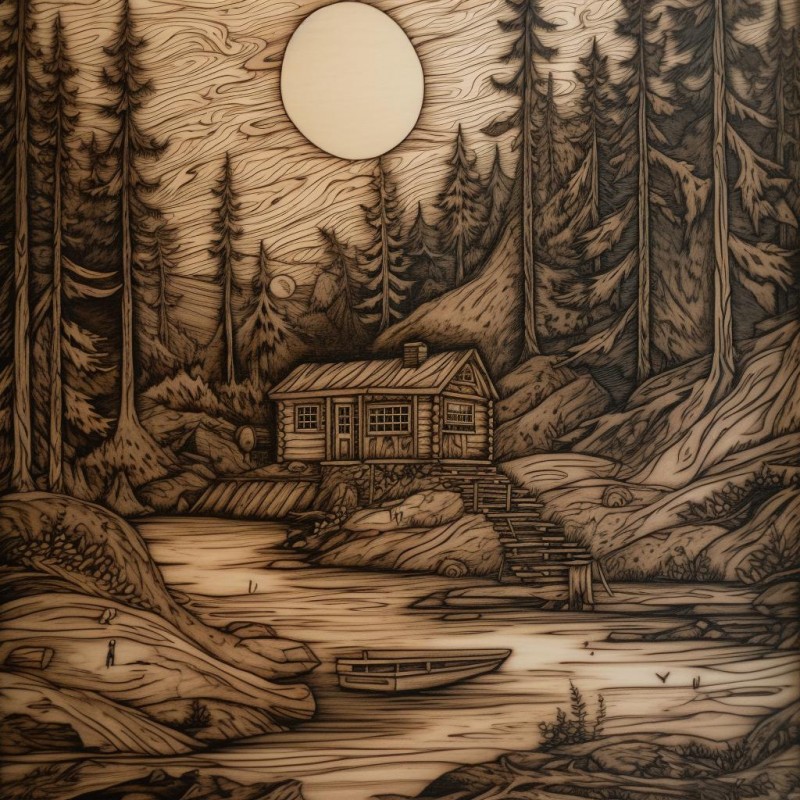 Detailed Pyrography Landscapes