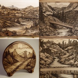 Detailed Pyrography Landscapes