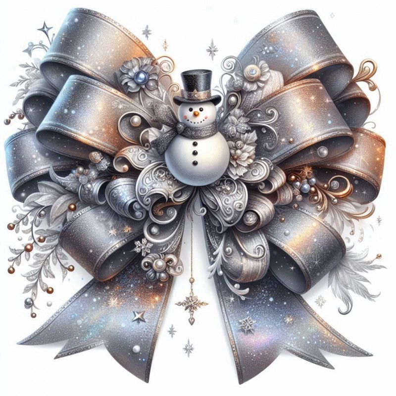 DALL-E Prompt for Christmas Bows Illustrations