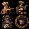 Artistic Fruit Mosaic Portraits