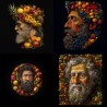 Artistic Fruit Mosaic Portraits