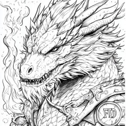 Midjourney Prompt for Creatures Coloring Pages