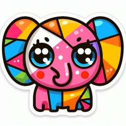 DALL-E Prompt for Cubism Kawaii Japanese Animal Stickers