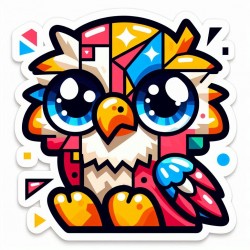 DALL-E Prompt for Cubism Kawaii Japanese Animal Stickers