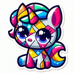 DALL-E Prompt for Cubism Kawaii Japanese Animal Stickers