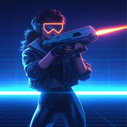 Midjourney Prompt for Neon Laser Game Character