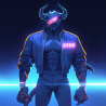 Midjourney Prompt for Neon Laser Game Character