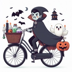 DALL-E Prompt for "Spooky Cyclists"