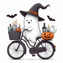 DALL-E Prompt for "Spooky Cyclists"