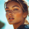 Midjourney Prompt for Radiant Artist in Sunlit Vogue-Inspired Editorial