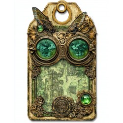 Midjourney Prompt for Victorian Steampunk Junk Journal Tag