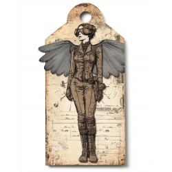 Midjourney Prompt for Steampunk Gentleman Junk Journal Tag